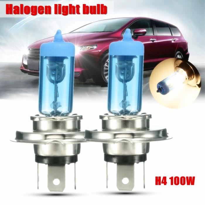 NEUFU 2Pcs 6000K Xenon Halogène Phares Ampoules 100W Blanc Pour Voiture