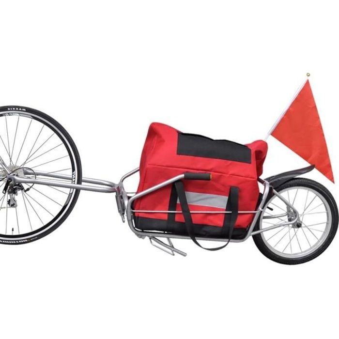 Remorque vélo mono roue avec sac