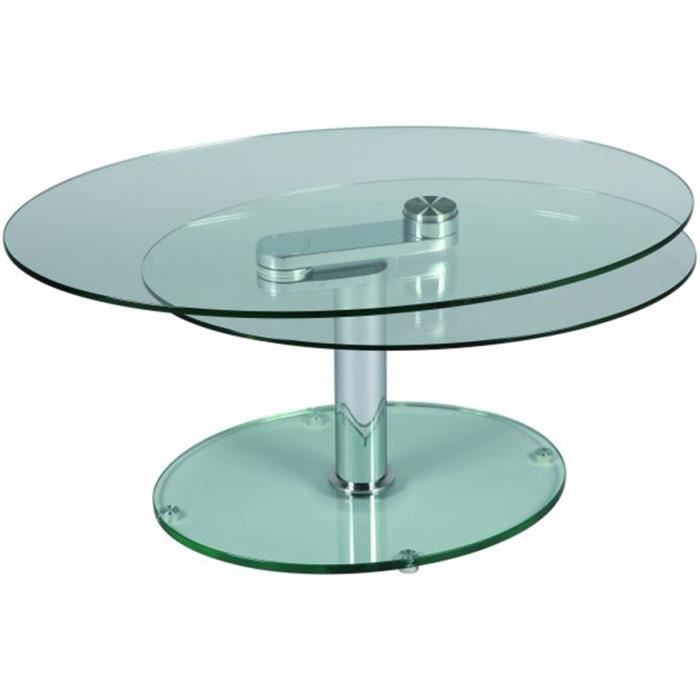 Table basse en verre ovale Cdiscount Maison