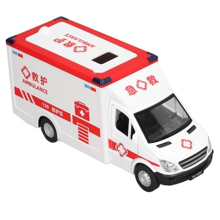 LIU-7374285701505-Voiture jouet ambulance Ambulance jouet voiture alliage  haute Simulation Friction alimenté roues véhicule d'urgenc