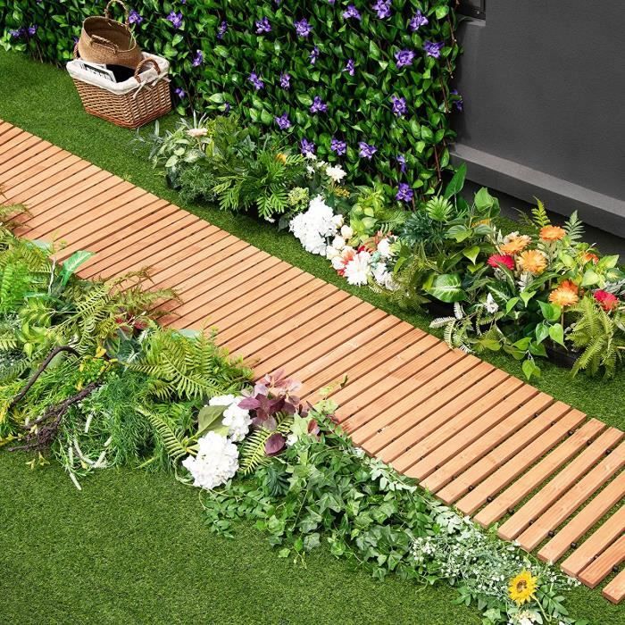 Chemin De Jardin En Bois Déroulant - 253x43cm - Cèdre Antidérapant - Pour Extérieur, Mariages