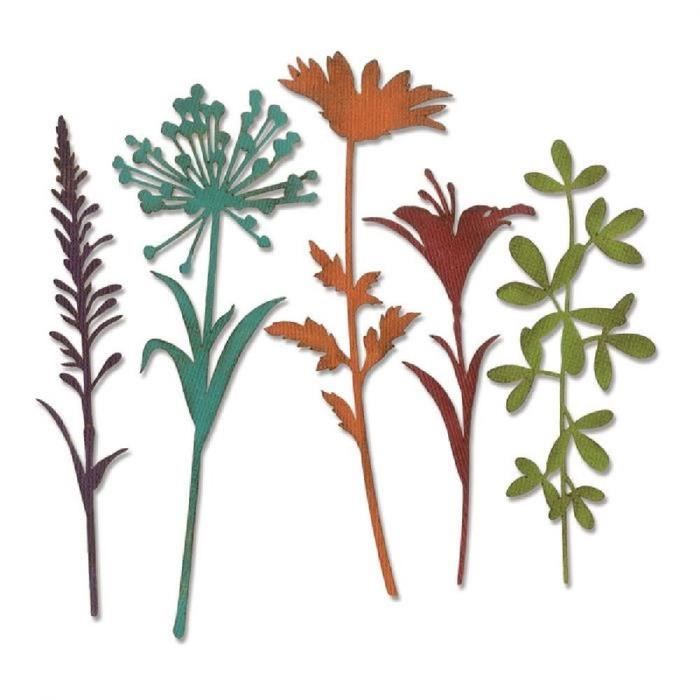 Kit de dies thinlits 'Wildflower stems N°2' de Sizzix (5pcs)
