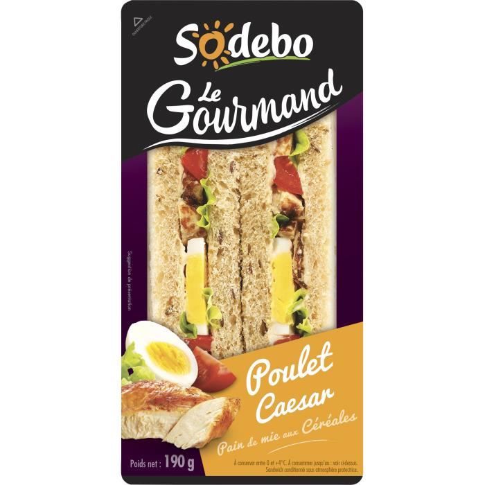 Sodebo Sandwich Poulet Caesar Pain De Mie Aux Cereales So Gourmand