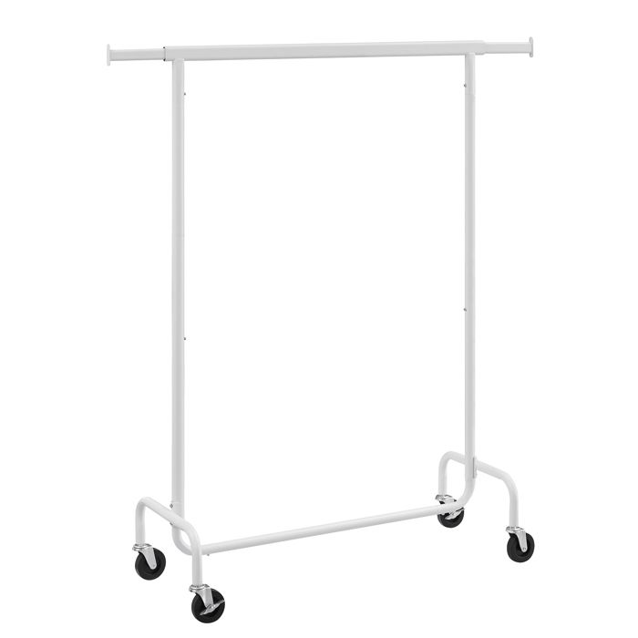 Portant à Vêtements avec Roulettes SONGMICS - Blanc Mat - Capacité de Charge 136 kg