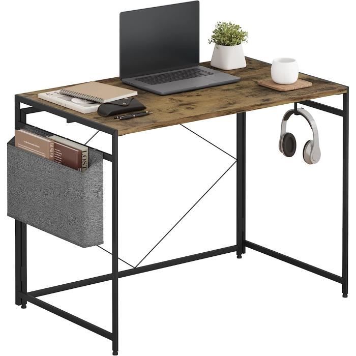 ESituro Bureau 100 Cm Avec Grand Tiroir - Blanc Moderne, Bureau Ordinateur, Coiffeuse Ou Table Travail Stable