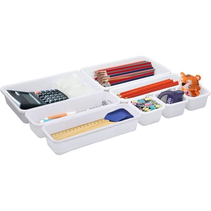 Organiseur Meuble 8 Organisateurs Tiroir - Boîtes Rangement Cuisine/Bureau - Organisation Pratique Accessoire Rangement Maison