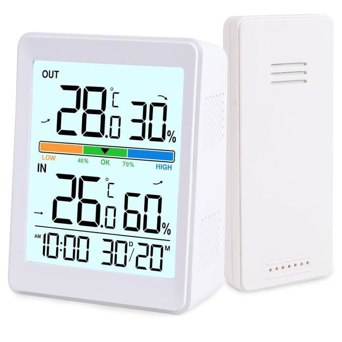 Thermomètre Intérieur Extérieur Numérique Unitec 77032 - Affichage Température + Alarme Gel
