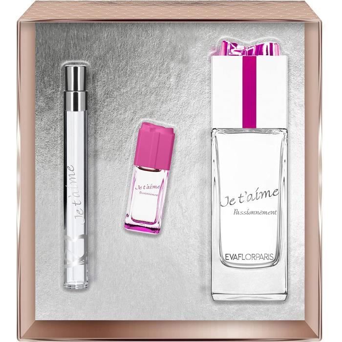 Coffret Parfum JE T'AIME POUR ELLE EVAFLOR - Eau De Parfum 100ml + Version Sac + Serviette - Neuf