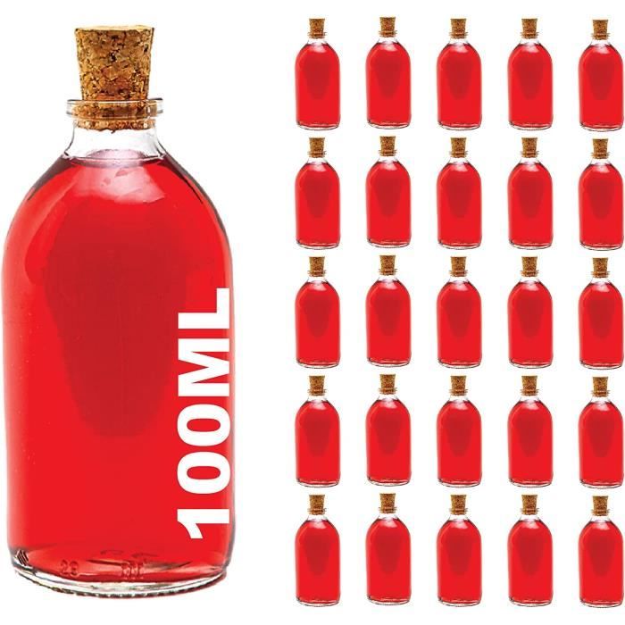 Giehl Lot De 20 Bouteilles Vides En Verre Transparent De 100 Ml Avec