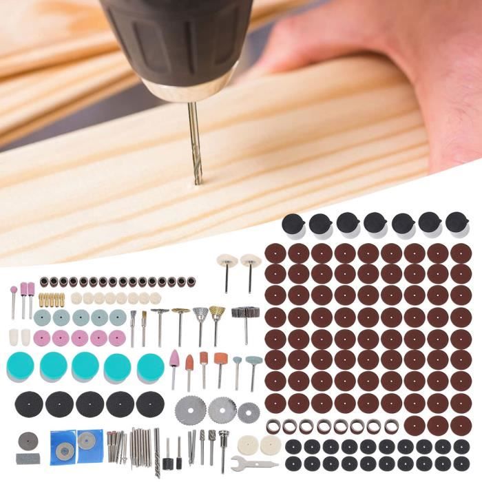Kit 206 Accessoires Pour Outil Rotatif – Disques De Ponçage, Coupe, Meulage, Compatible Dremel Et Perceuses (tige 3.2 Mm)
