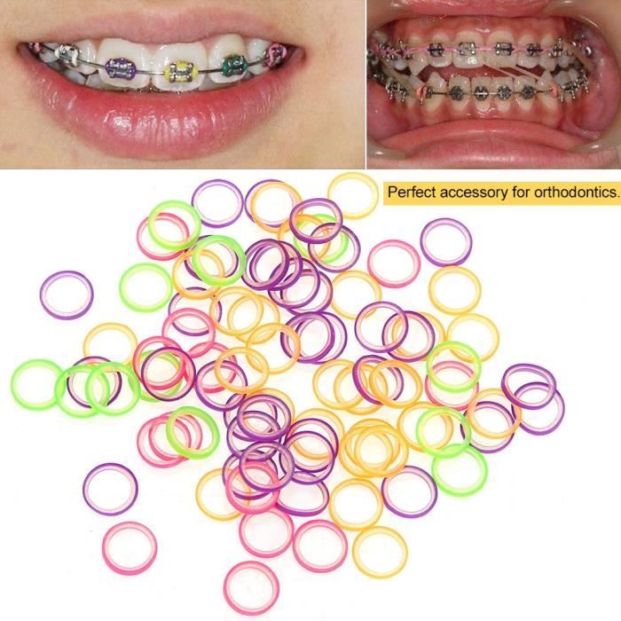 Tbest Caoutchouc de dents élastiques dentaires 100 pièces/ensemble  professionnel dentaire dents élastiques bande de caoutchouc