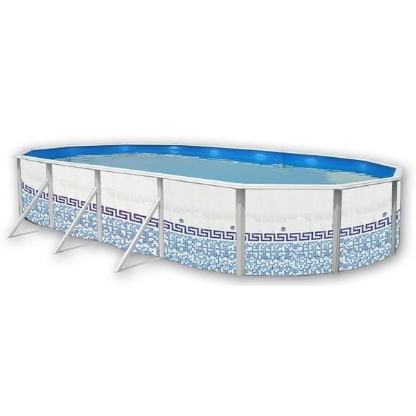 MOSAIQUE Piscine hors sol ovale en acier 730 x 366