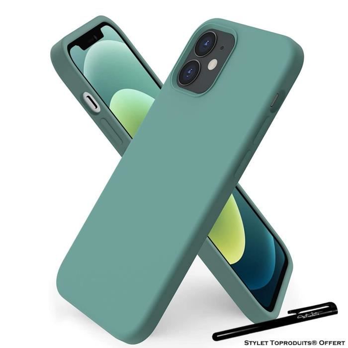 coque souple pour apple iphone 12 pro max silicone vert ultra mince avec stylet toproduits cdiscount telephonie