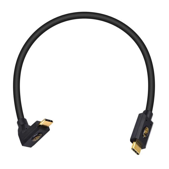 Câble DisplayPort 2.1 à 90° (15 Cm) - 40 Gbit/s, 16K/8K/4K, Pour RTX 4090, Double Moniteur - 8