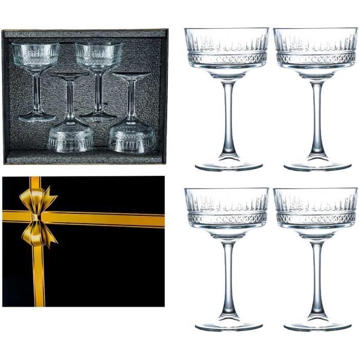 Lot de 4 coupes à champagne 27cl en verre Marguerite main image 1