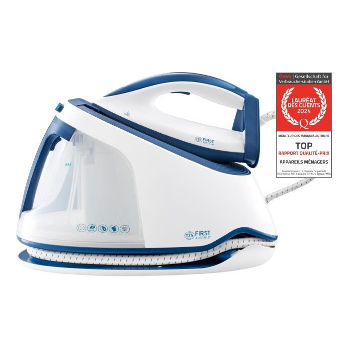Station de repassage à vapeur TZS First Austria équipée dun réservoir deau de 15 L [bleu] - Tzs First Austria
