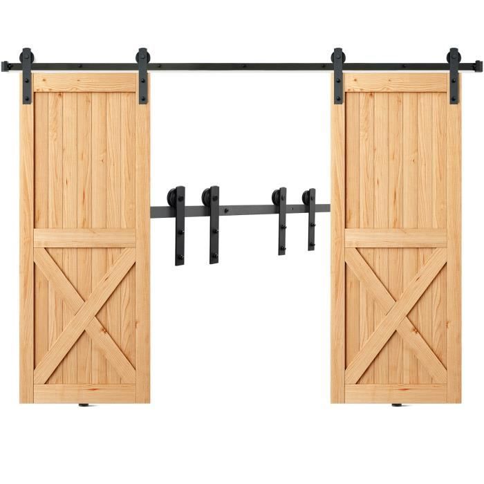 TSMST 304cm/10ft Kit de quincaillerie pour porte de grange coulissante
