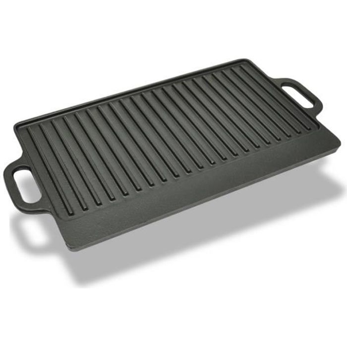 vidaXL Plateau de gril réversible Fonte 50x23 cm - vue 2