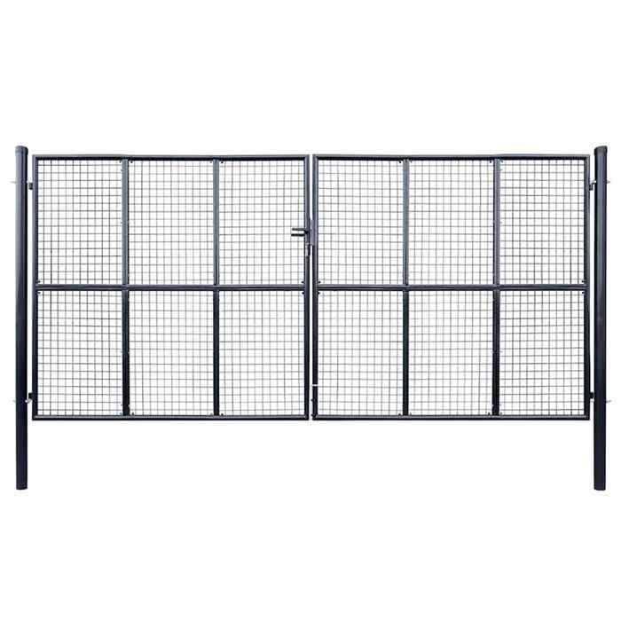 vidaXL Portail en maille de jardin Acier galvanisé 400 x 175 cm - vue 4