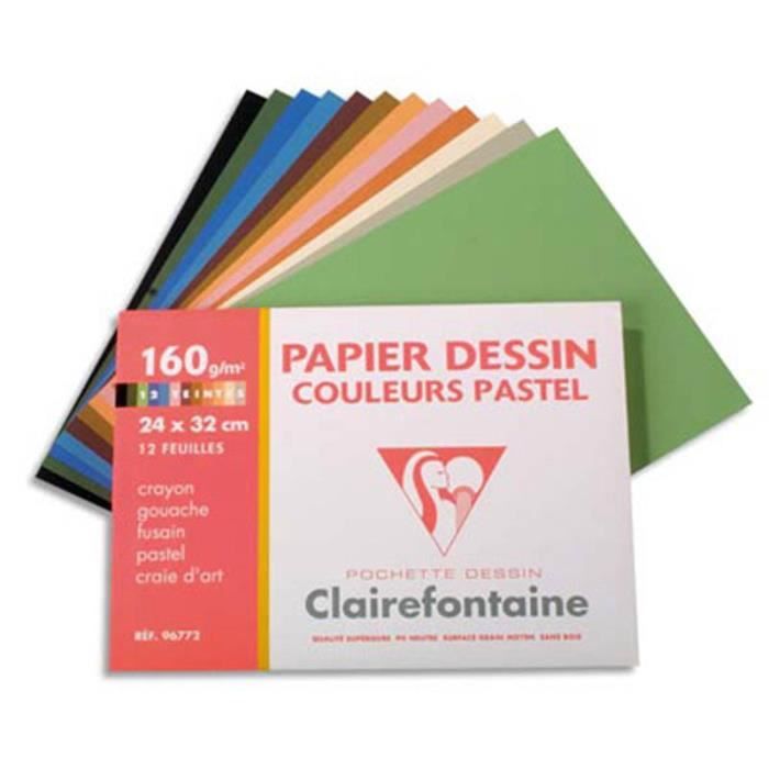 Lot De 10 Pochettes De 12 Feuilles Papier Dessin Couleur Teintes Pastels 160g 24x32 Ref 96772 Achat Vente Papier A Dessin Feuilles Papier Dessin Pas Cdiscount
