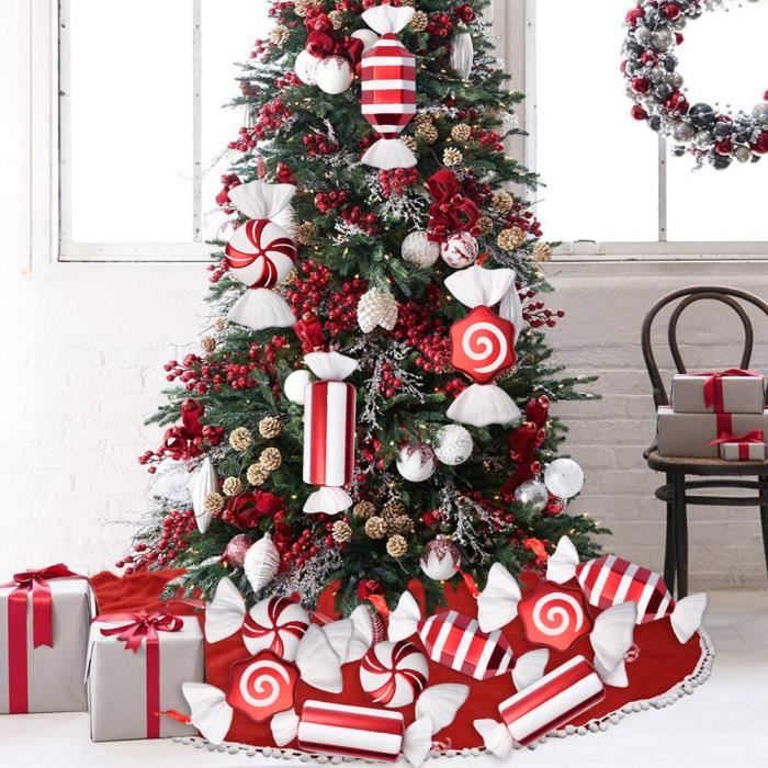 YOSOO Décoration de Noël Bonbon Lollipop DIY Rouge et Blanc 32CM Cdiscount Maison