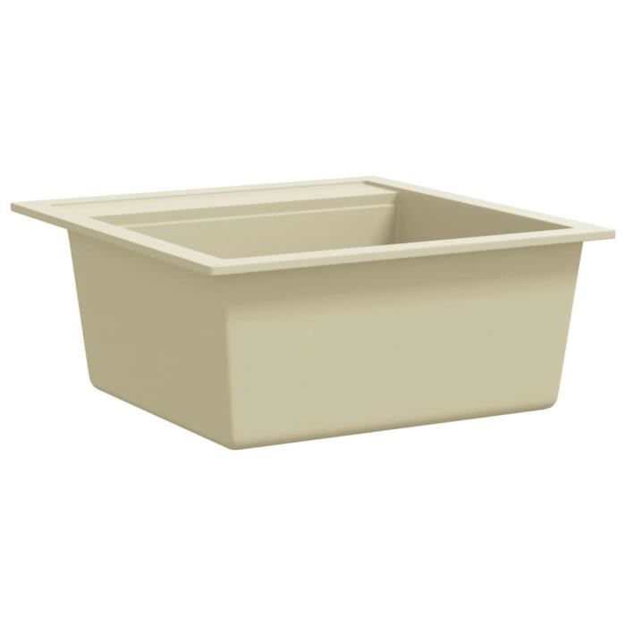 LesSaisons Évier de cuisine Granit Seul lavabo Beige AB144856 117221 ...