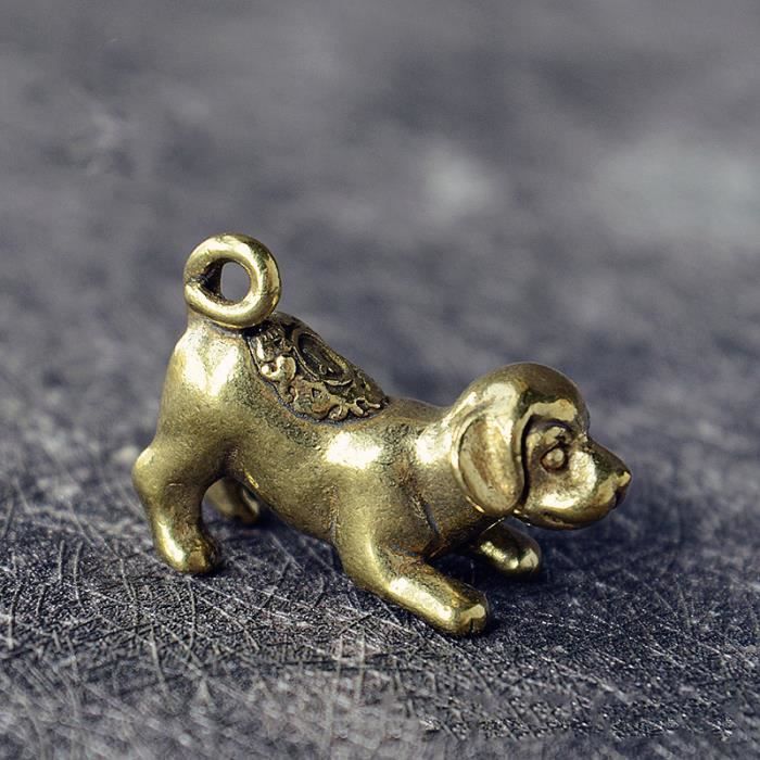 Statuette Miniature En Laiton - Animal (belette/chien) Style Moderne - Dimensions 7,9x3,4 Cm - Neuf, Décoration Bureau