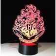 3D Nuit Lumière Lampe Acrylique Hogwarts Harry Potter École de magie Badge Neuf ED6293-1