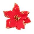 10 décorations de fleurs de Noël en plastique 13 cm de décoration de fleurs-rouge-1
