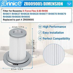 2 Filtres Pour Aspirateur Rowenta X-Force Flex 8.60 & X-Pert 6.60 - Compatible Multiple Références