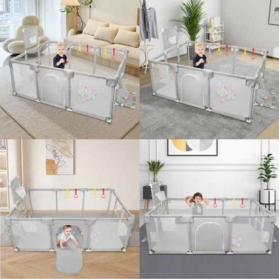 Parc Bébé 200 x 180 cm, Parc Bebe Modulable, Parcs XXL, Barrière de Sécurité en HDPE, Enfants Centre D'activités de Sécurité l'intérieur ou l'extérieur, 12 2 Panneaux, Avec porte Parc Bébé 200 x 180 cm, Parc Bebe Modulable, Parcs XXL, Barrière de Sécurité en HDPE, Enfants Centre D'activités de Sécurité l'intérieur ou l'extérieur, 12 2 Panneaux, Avec porte
