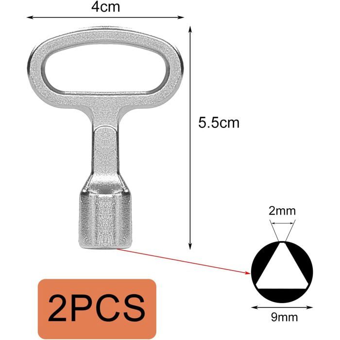 Clé Triangle 4 Voies 5 Tailles (7,10,12,13,18mm) - Clé Universelle Pour Compteur Eau/gaz, Armoires | En Alliage De Zinc, Trou Pour Porte-clés - 4