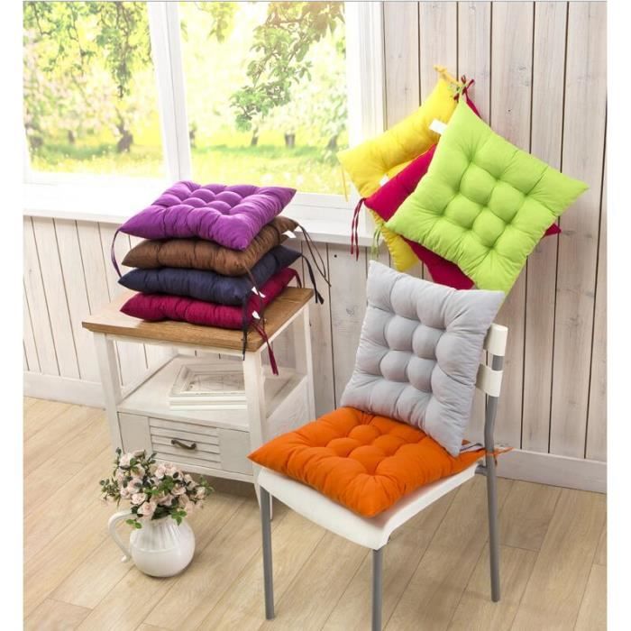 Coussin De Chaise 40x40 Cm Rembourré - Tissu Doux, Liens De Fixation, Multi-couleurs (gris, Orange, Rose...)
