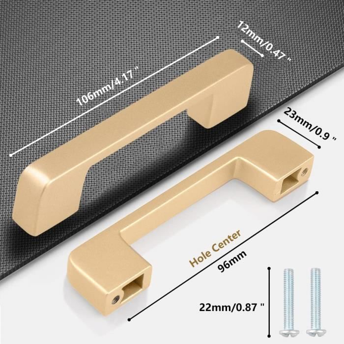 YOPEUC 10pc 80mm Poignee De Meuble Cuisine Noir, Poignée Meuble Cuisine Invisible, Poignées De Cuisine En Alliage D'aluminium Avec Vis Pour Armoires De Placard, Cuisine, Tiroir