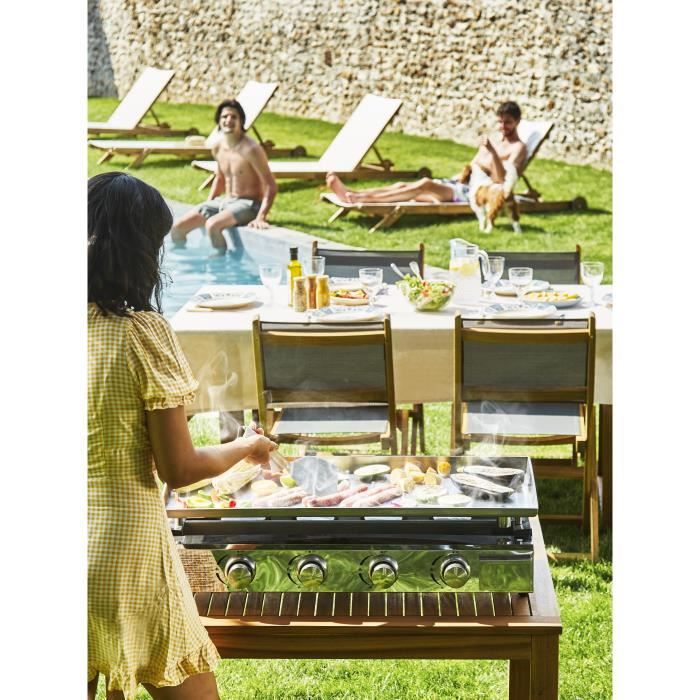 Plancha Gaz HAPPY GARDEN VALENCIA 4 Brûleurs 10kW - Noir, Acier, Neuve
