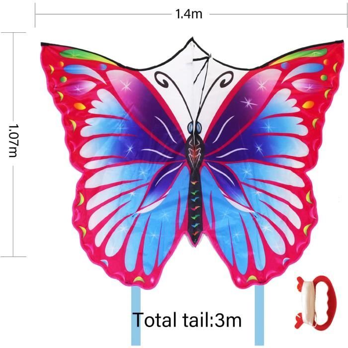 VLEDARLING Papillon Cerf-Volant Colorés pour Enfants et Adultes, Avec de 100Mètres, Le Cerf Volant Papillon à Longue Queue VLEDARLING Papillon Cerf-Volant Colorés pour Enfants et Adultes, Avec de 100Mètres, Le Cerf Volant Papillon à Longue Queue