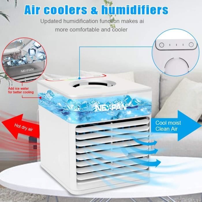 Ventilateur De Climatiseur Portable 3 Vitesse Du Vent Capacité De 470 Ml Bouton Tactile Ventilateur De Climatiseur Portable 3 Vitesse Du Vent Capacité De 470 Ml Bouton Tactile