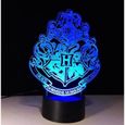 3D Nuit Lumière Lampe Acrylique Hogwarts Harry Potter École de magie Badge Neuf ED6293-2