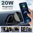 20W Chargeur de Voiture magnétique sans Fil,Charge Rapide Compatible avec Le Support de Voiture MagSafe,Support de téléphone[S194]-2