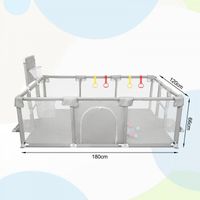 Parc Bébé Modulable 126x126cm Avec 50 Boules Océaniques Et Ventouses - Sécurité Enfant