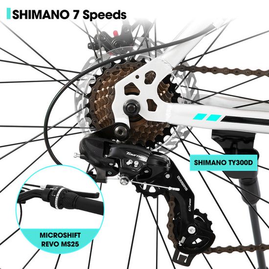 Hiland - VTT De 66 Cm Pour Femme, 21 Vitesses Avec Fourche De Suspension Verrouillable, Freins à