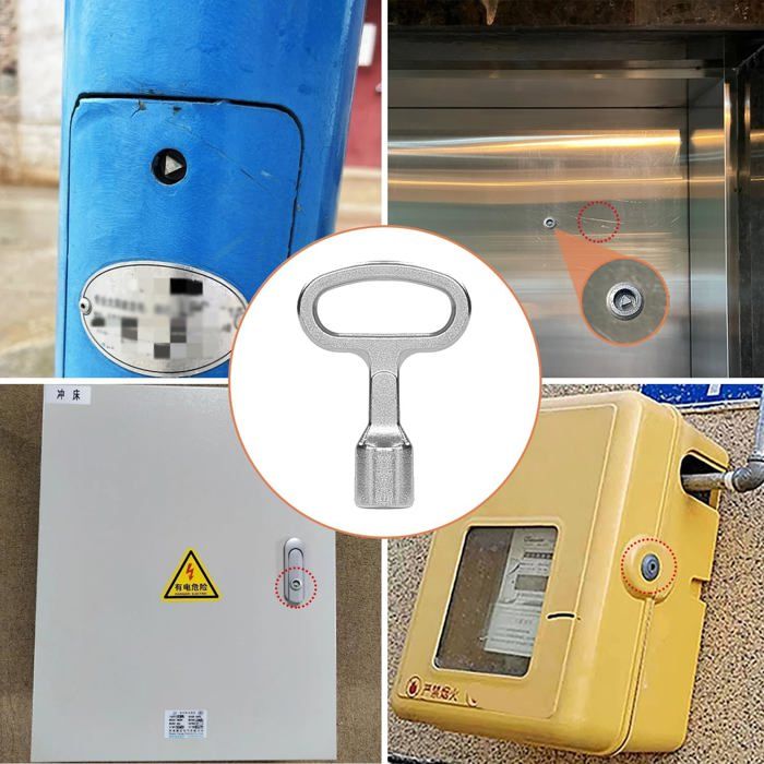 2 PCS Clé Triangulaire 4 Voies 5 Tailles - Clé Utilitaire Pour Compteurs Électriques, Gaz, Eau Et Armoires