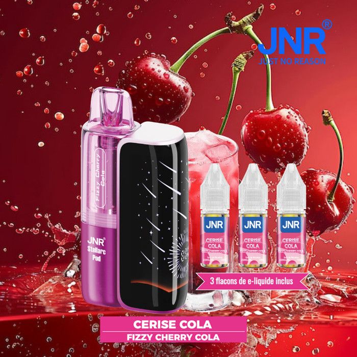 elfbar nachfüll pod läuft aus JNR Pod Stellarc Compatible Stellarc 50K + 3 x 10ml E-liquide Dual Mesh 1.2  ohm Saveur Cerise Cola - Fizzy Cherry Cola