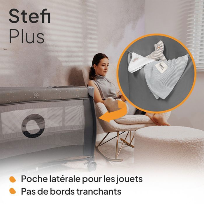 Lit De Voyage Bébé 3 Pièces 120x60cm Ms Home - Matelas + Sac Transport - 6 Mois à 15kg