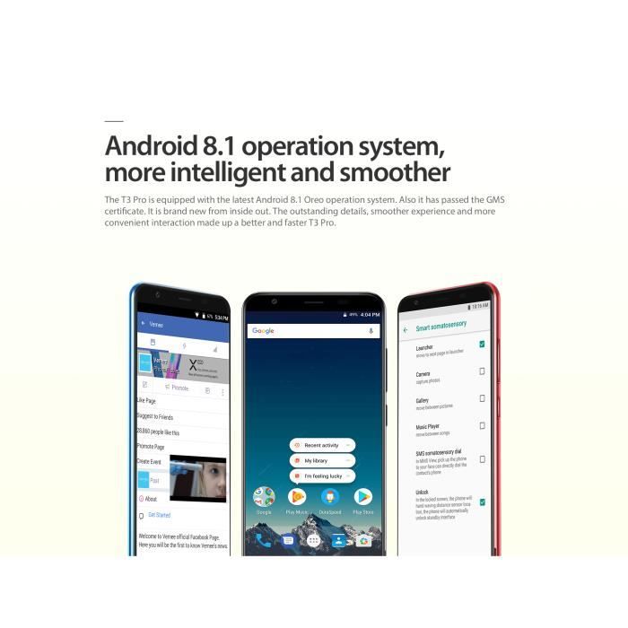 Vernee T3 Pro Smartphone 4G Écran 5.5 18:9 FHD 3GB + 16GB MT6739 Quad ...