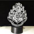 3D Nuit Lumière Lampe Acrylique Hogwarts Harry Potter École de magie Badge Neuf ED6293-3