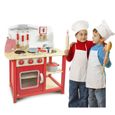 Cuisine en bois rouge LEOMARK - Pour enfant de 3 ans et plus - Avec évier, feux de gaz, four et accessoires-3