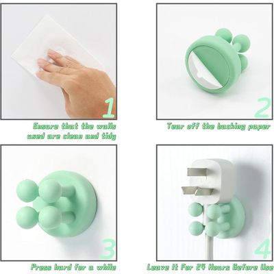 Lot De 6 Crochets En Silicone Auto-adhésifs - Sans Perçage Pour Salle De Bain, Cuisine, Bureau - 8