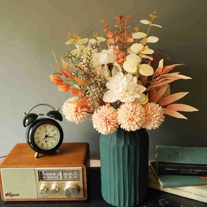 Fleurs artificielles décoratives de mariage, Vases en boule de chrysanthème pour décoration de Fleurs artificielles décoratives de mariage, Vases en boule de chrysanthème pour décoration de