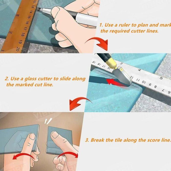 Outil De Coupe De Verre Avec 4 Embouts Remplaçables - Idéal Pour Bricolage Et Vitrail